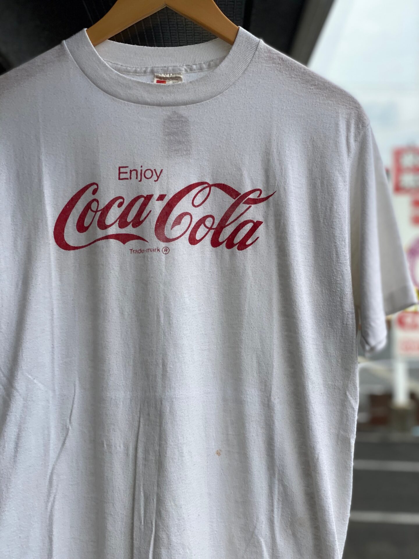 80&#8217;s Coca Cola Tシャツ　Lサイズ　SIGNAL アメリカ製　コカコーラ　コットン50 ポリエステル50 MADE IN U.S.A. シングルステッチ