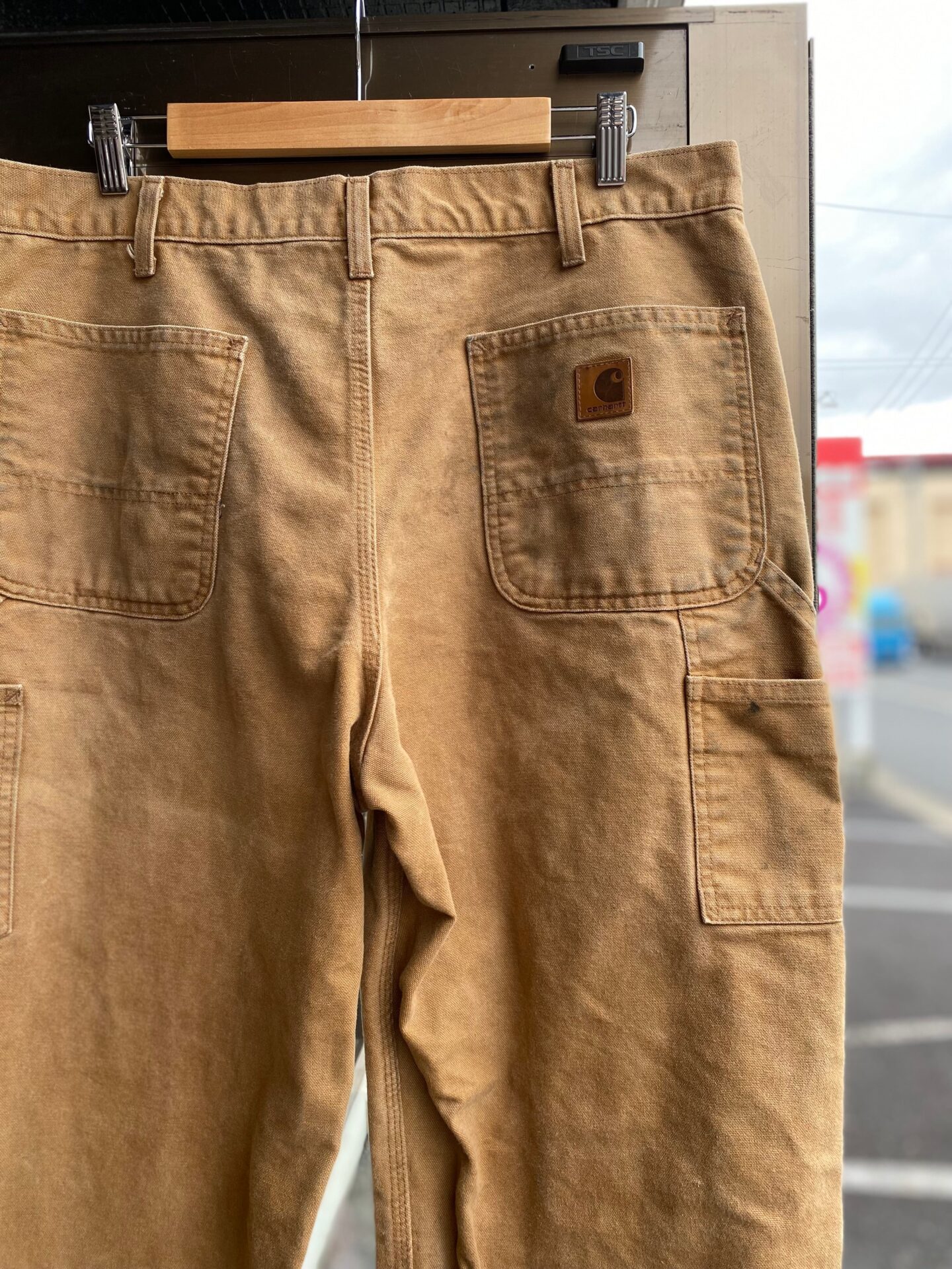 Carhartt B11 ウォッシュドダック ペインターパンツ　W37×L33 ブラウンダック　キャンバスダック　カーハート　汚れ　ワークパンツ