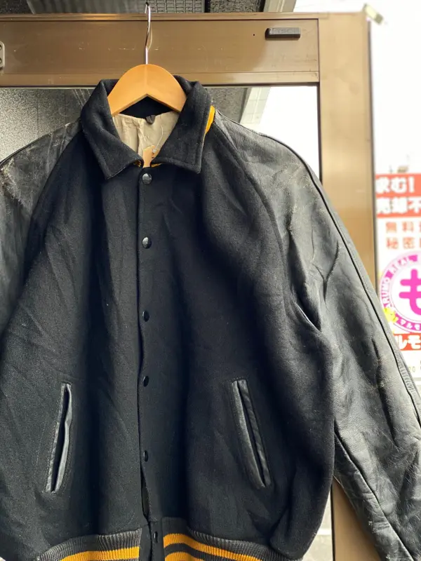 50's Vintage BUCKS TULSA オールブラックレザースリーブアワード