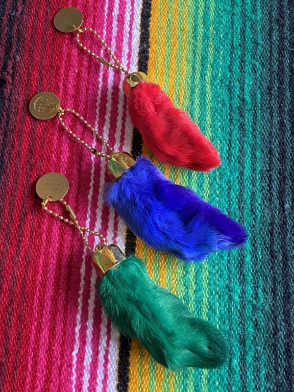 RABBITS FOOT KEY CHAIN ラビッツフット　ラビットフット　3色　ウサギ　うさぎ　兎　rabbit's foot 交通安全　お守り　御守り　キーリング キーチェーン　キーフック　アメカジ　バイカー　ヴィンテージ　ビンテージ　アメリカン雑貨　小物　アクセサリー　プレゼント　納車祝い