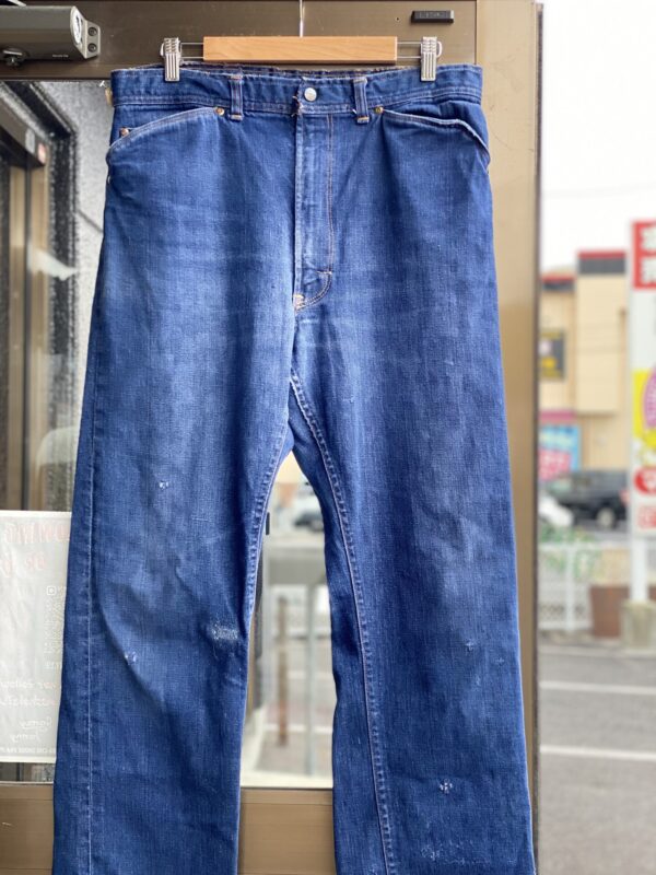 50~60's Vintage Sears "ROEBUCKS" 5ポケットデニムパンツ　赤耳　W35×L34 濃紺　ジッパー交換　YKK ウエスタンジーンズ ヴィンテージデニム　ビンテージデニム　フリスコジーンズ　フリスコパンツ　リペア有　ダメージ有　セルビッジ　セルビッチ　オレンジ耳　赤ミミ　耳付き　ミミ付き GRIPPER ZIPPER ストレートデニム ローバックス　シアーズ　ストアブランド　50's 50年代　60年代　501XX BIGE