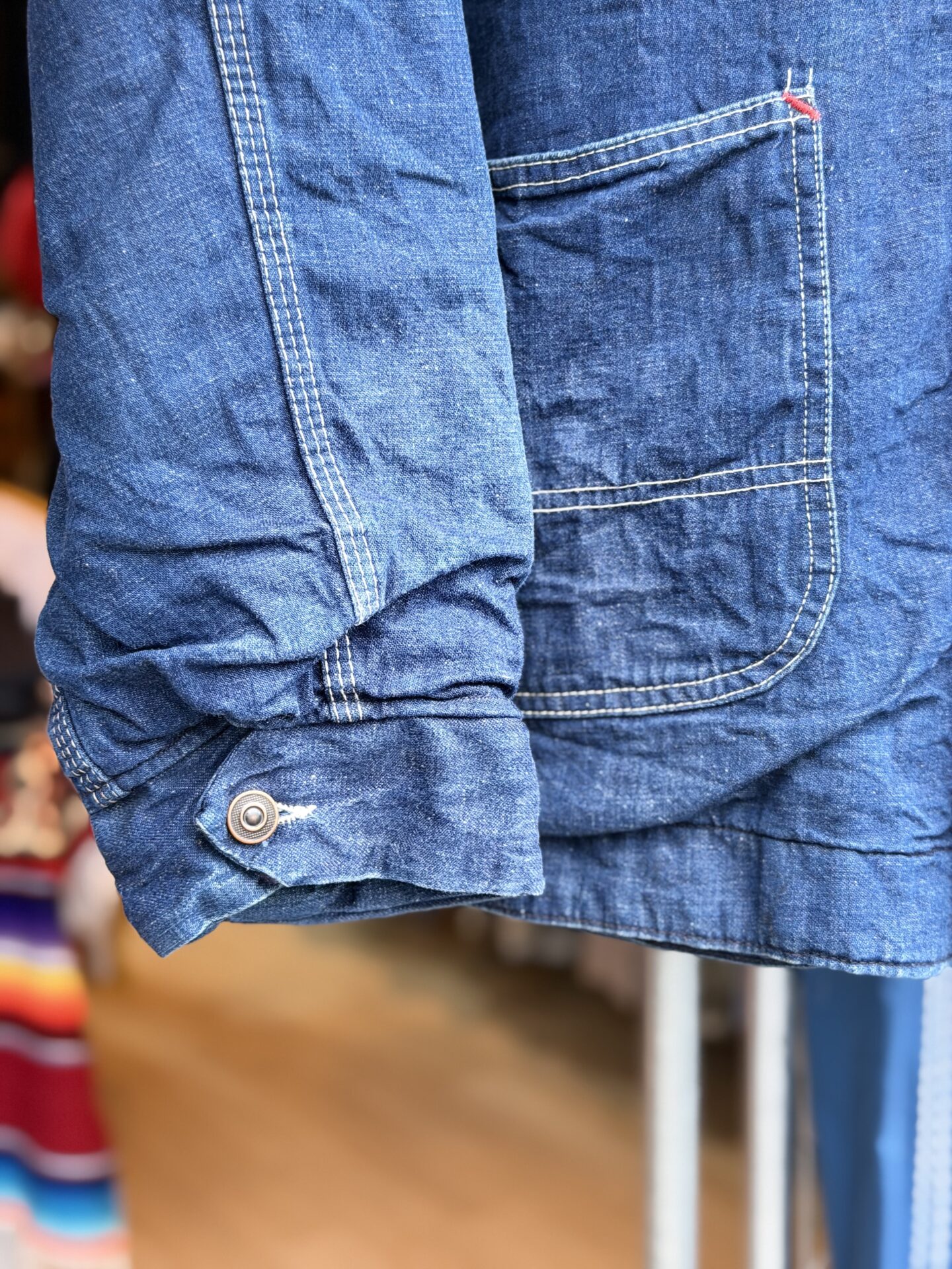 60's Vintage Sears ブランケットライナー付きデニムカバーオール 46-46 XLサイズ 濃紺 インディゴブルー チョアジャケット シアーズ 60年代 ビンテージデニム ヴィンテージカバーオール ワークウェア ガチャポケ 裏地付き 大きいサイズ