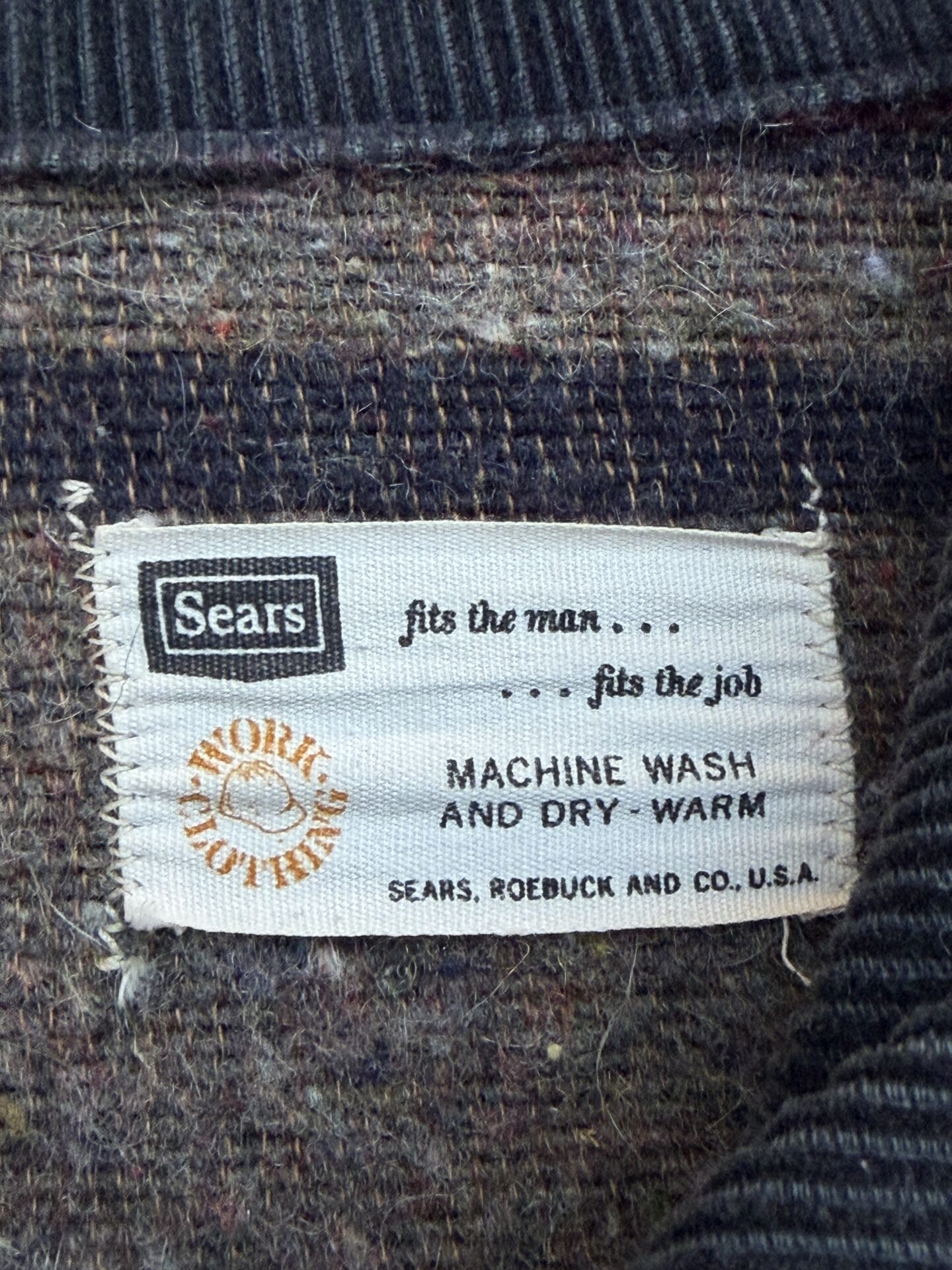 60's Vintage Sears ブランケットライナー付きデニムカバーオール 46-46 XLサイズ 濃紺 インディゴブルー チョアジャケット シアーズ 60年代 ビンテージデニム ヴィンテージカバーオール ワークウェア ガチャポケ 裏地付き 大きいサイズ