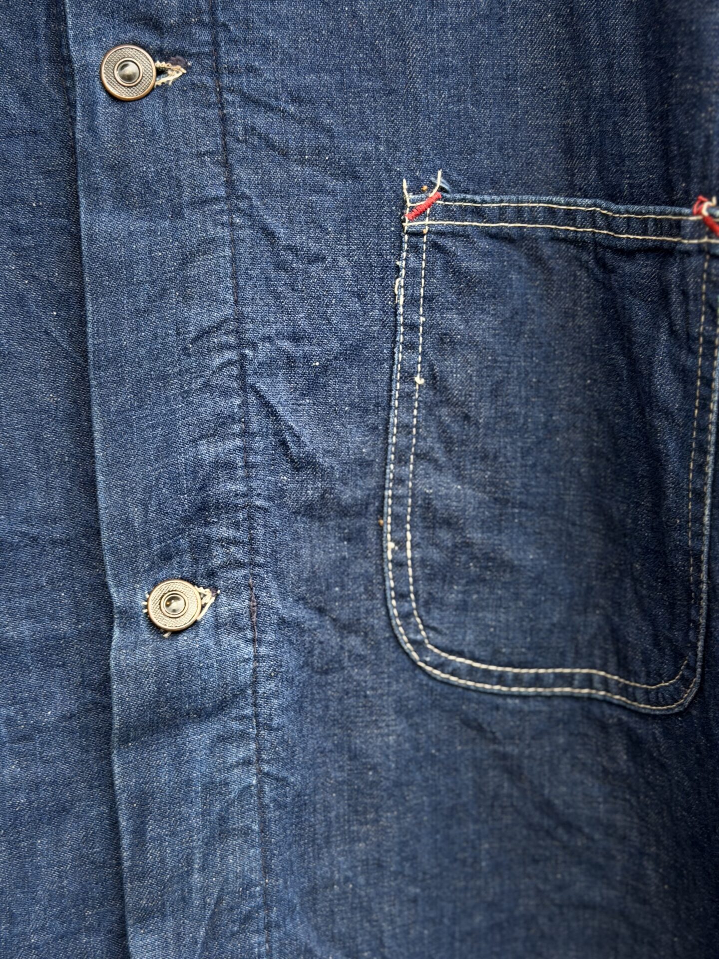 60's Vintage Sears ブランケットライナー付きデニムカバーオール 46-46 XLサイズ 濃紺 インディゴブルー チョアジャケット シアーズ 60年代 ビンテージデニム ヴィンテージカバーオール ワークウェア ガチャポケ 裏地付き 大きいサイズ