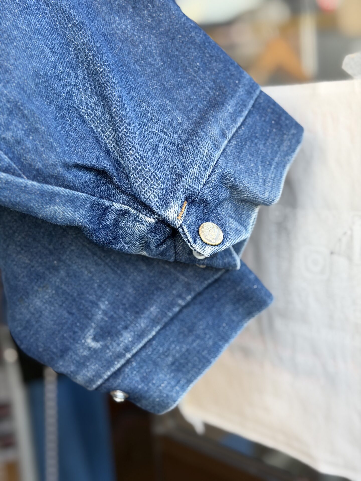 60~70's Vintage Key IMPERIAL フランネル裏地付きデニムジャケット MADE IN U.S.A. 記載無し 実寸M~Lサイズ程 ジージャン Gジャン アメカジ バッファローチェック キーインペリアル 古着 70年代 濃紺 スナップボタン 短丈