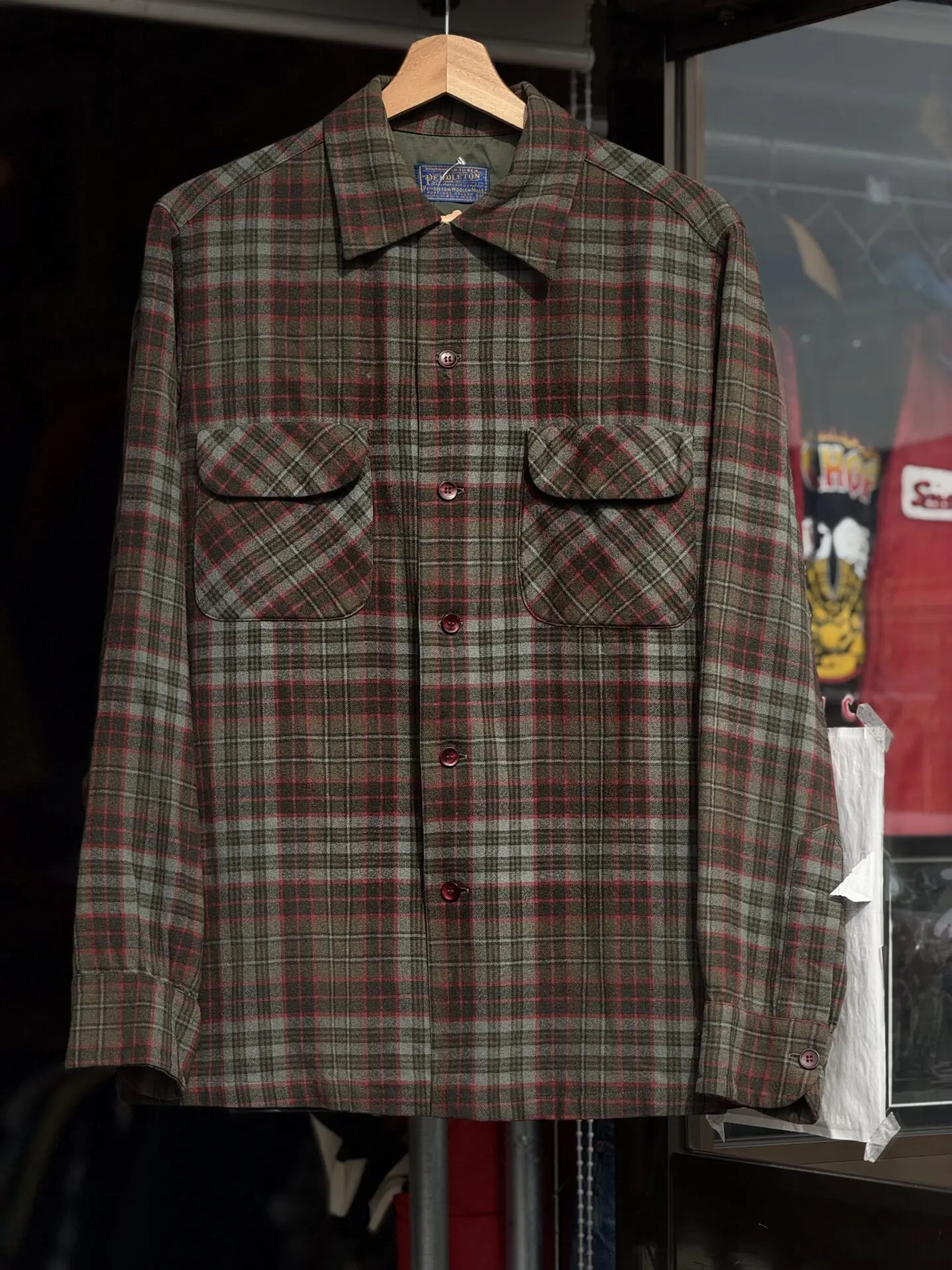 ペンドルトン 50s ヴィンテージ ウール　ボードシャツ　開襟　オープンカラー 50~60's Vintage PENDLETON ボードシャツ Mサイズ 美品 board shirt