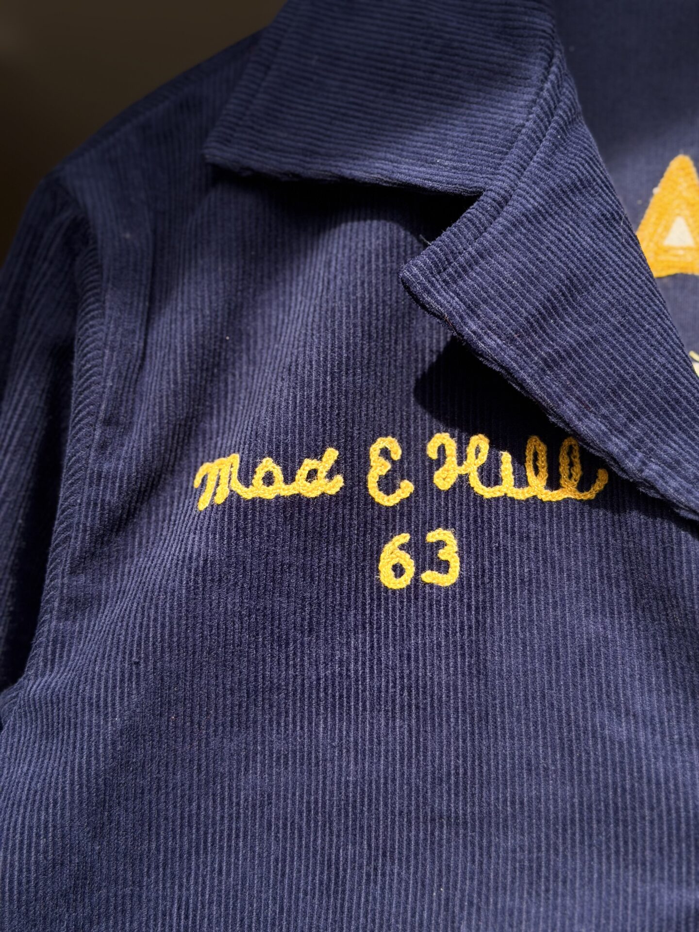 FFA jacket "INDIANA COLOMBIA" コーデュロイジャケット M L GDDQSDC&CO ネイビー FFAジャケット 制服 復刻 新品 アメカジ 短丈 ヴィンテージ ビンテージ vintage TALONジップ オープンカラー ユニフォーム 刺繍 チェーンステッチ 農業高校