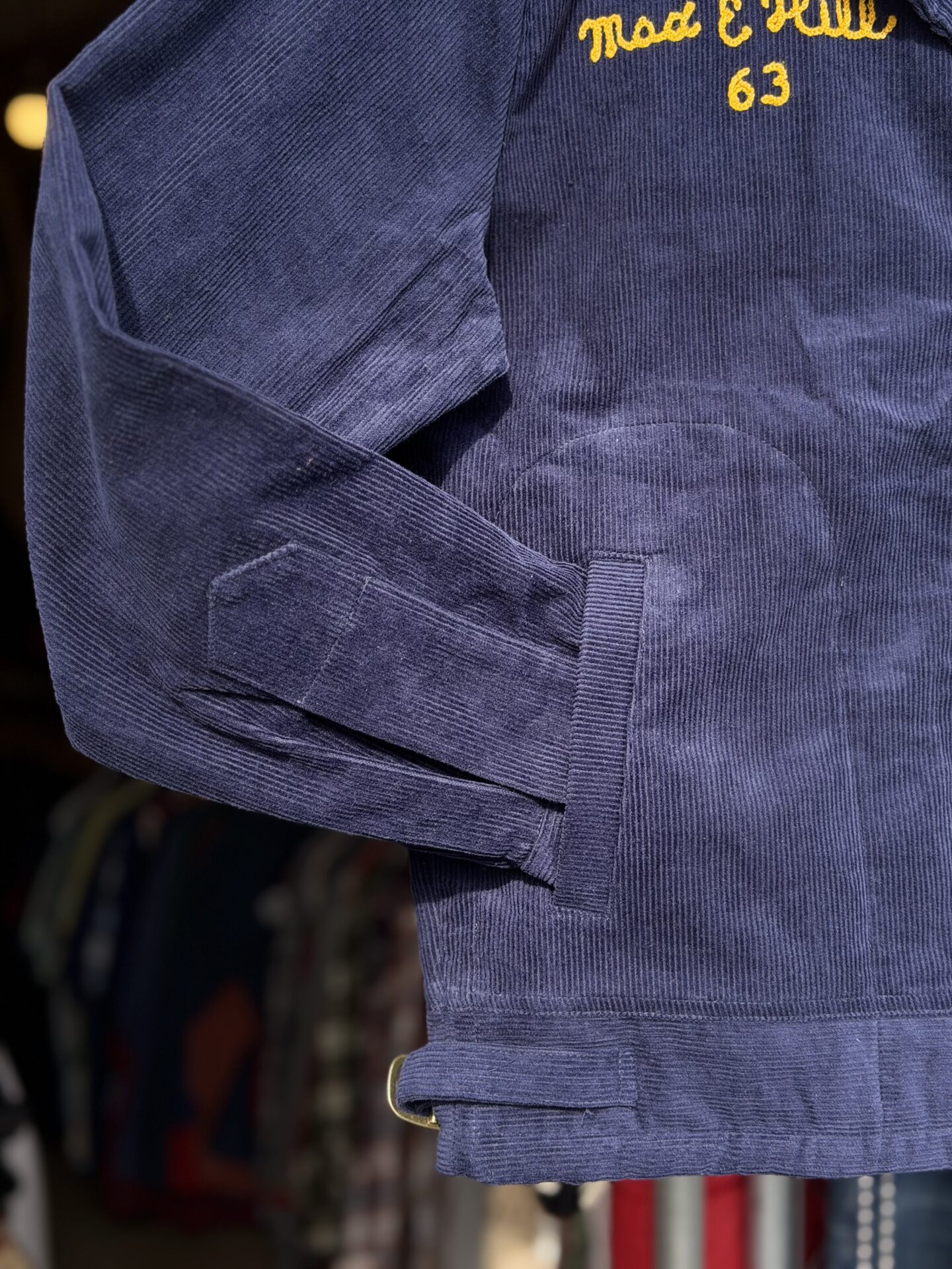 FFA jacket "INDIANA COLOMBIA" コーデュロイジャケット M L GDDQSDC&CO ネイビー FFAジャケット 制服 復刻 新品 アメカジ 短丈 ヴィンテージ ビンテージ vintage TALONジップ オープンカラー ユニフォーム 刺繍 チェーンステッチ 農業高校