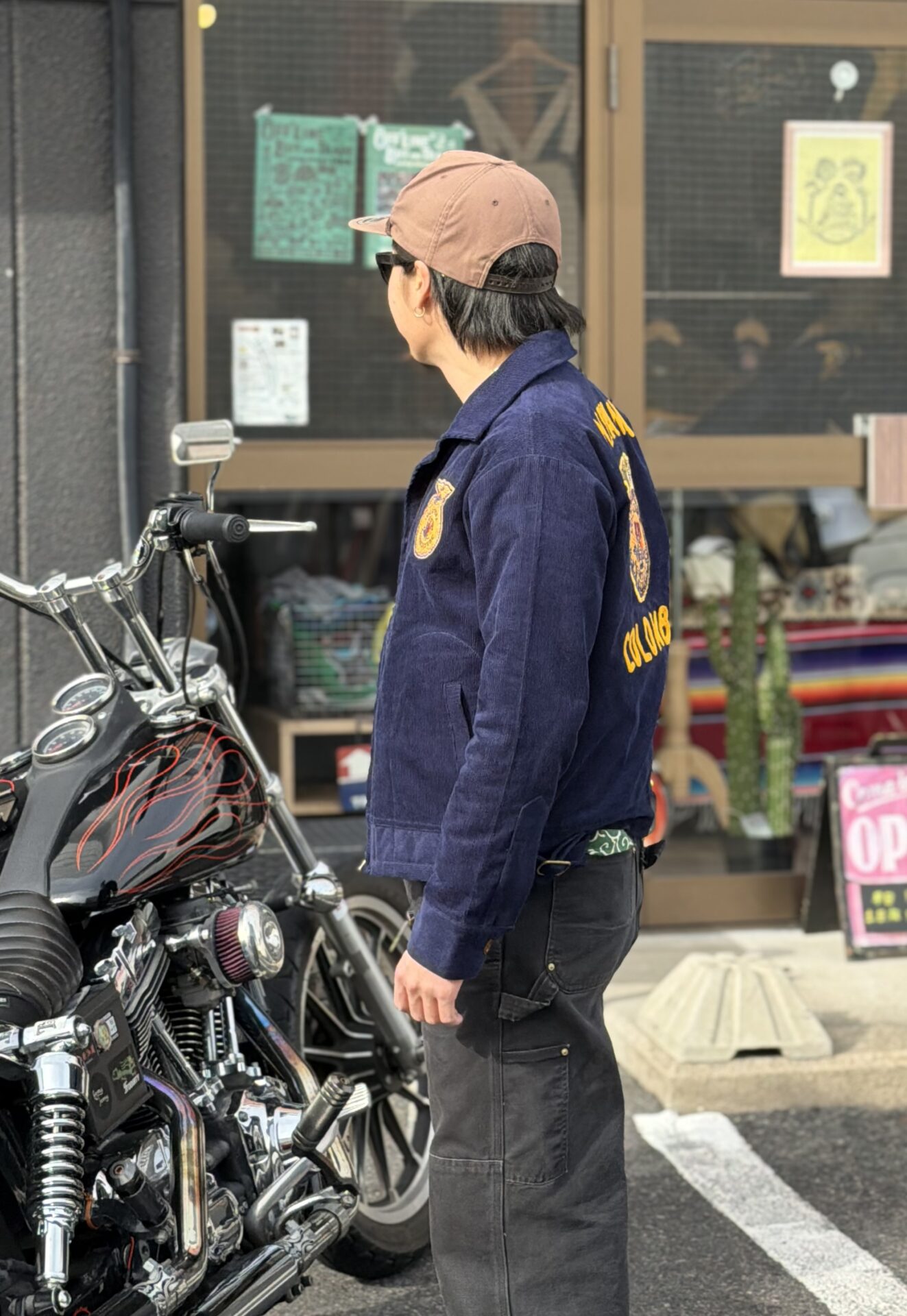 FFA jacket "INDIANA COLOMBIA" コーデュロイジャケット M L GDDQSDC&CO ネイビー FFAジャケット 制服 復刻 新品 アメカジ 短丈 ヴィンテージ ビンテージ vintage TALONジップ オープンカラー ユニフォーム 刺繍 チェーンステッチ 農業高校