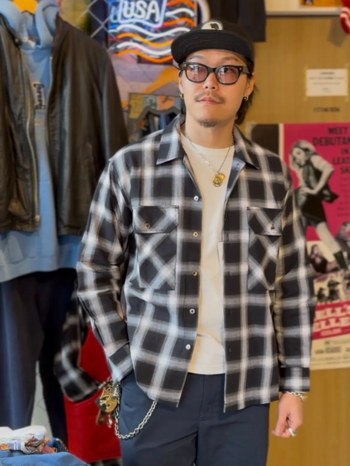 50's Vintage BUCKS TULSA オールブラックレザースリーブアワード