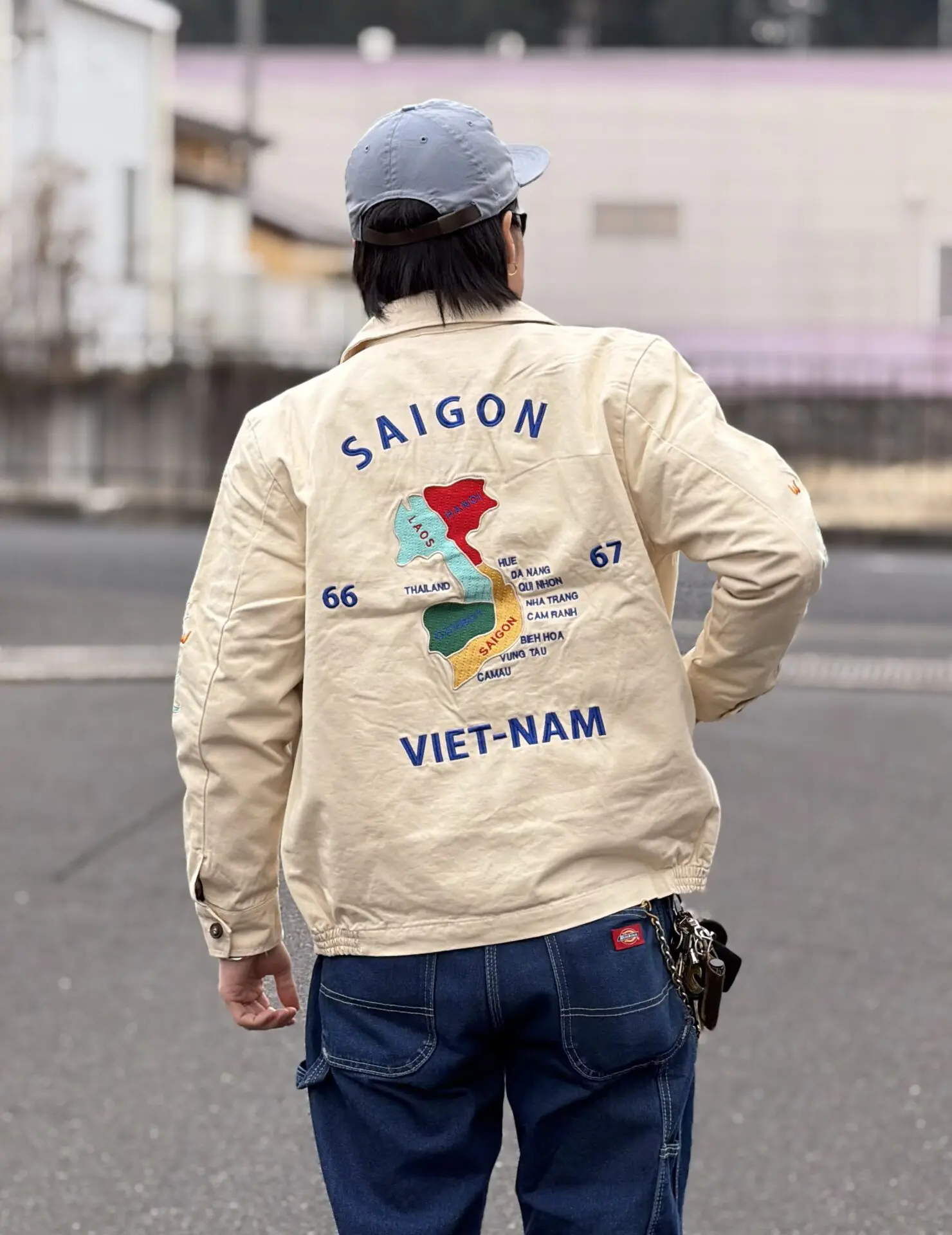 ベトジャン ホワイトM L XL 2XL XXL 福 虎 ベトナムジャケット