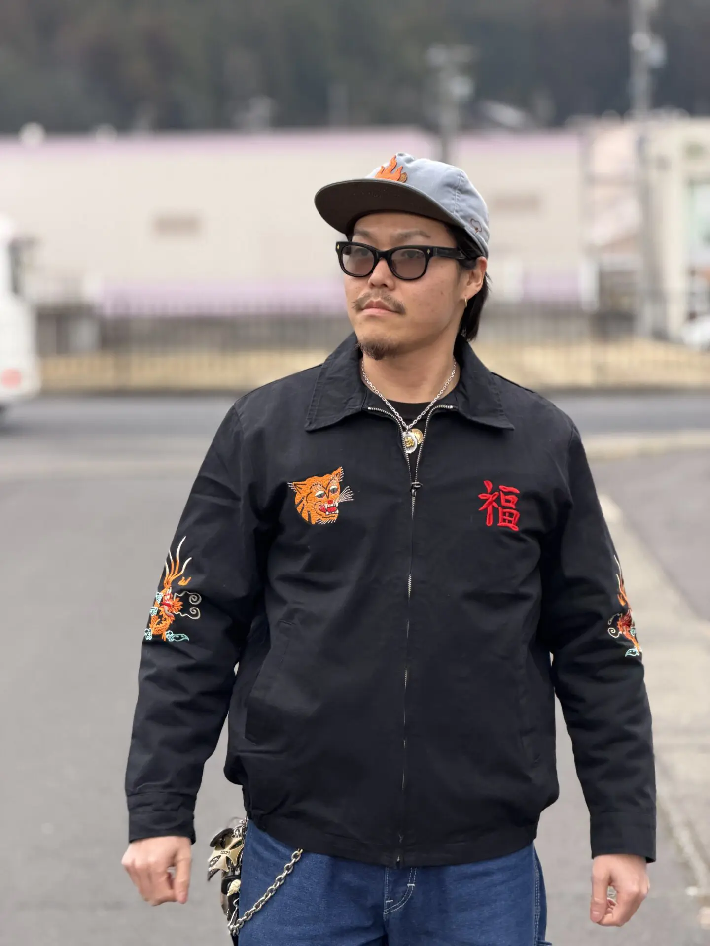 ベトジャン ブラック M L XL 2XL XXL 福 虎 ベトナムジャケット