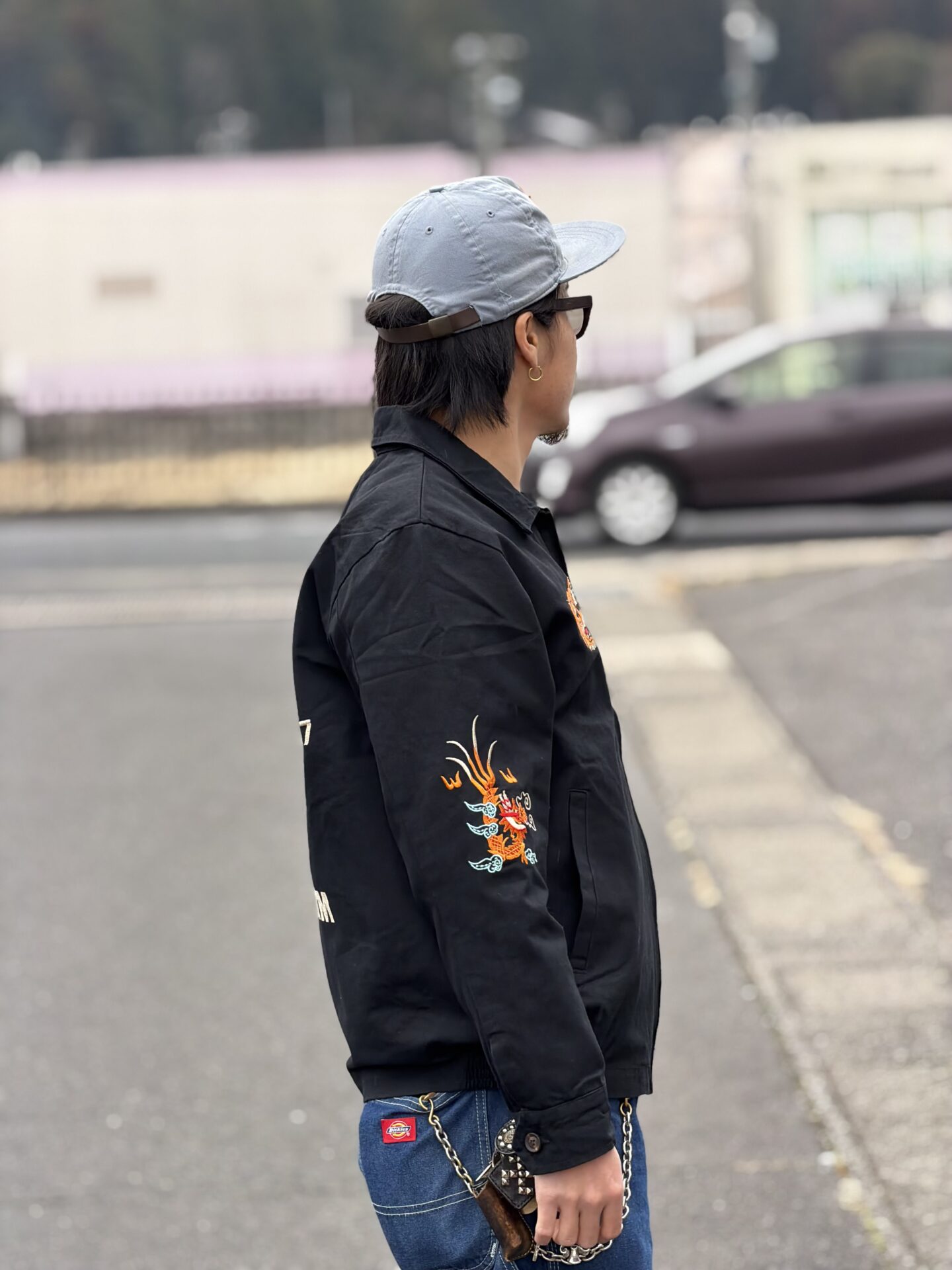 ベトジャン スカジャン 虎と福 刺繍入り PLEIKU VIET NAM 本物 ベトジャン ブラック M L XL 2XL XXL 福 虎 ベトナムジャケット