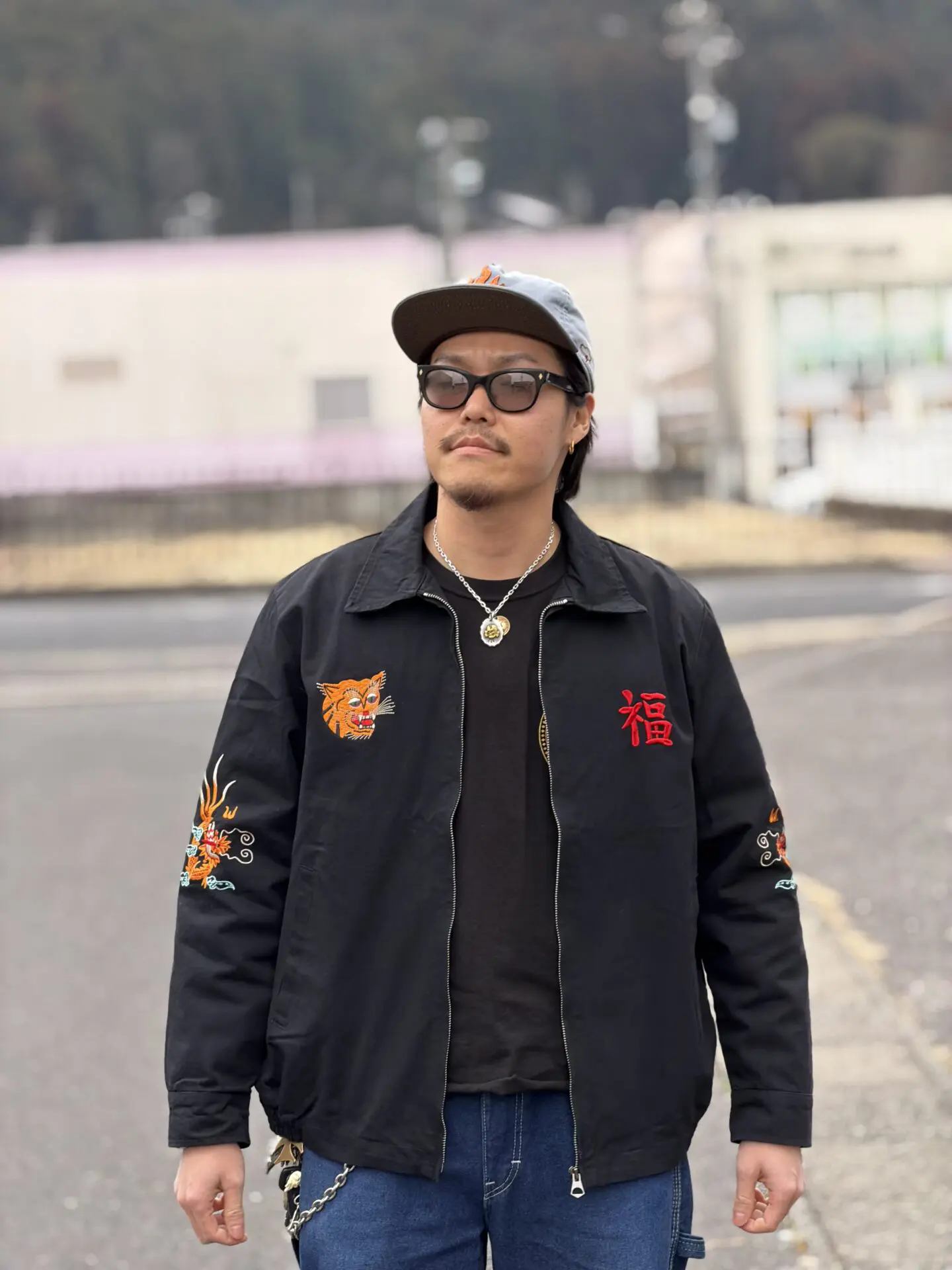 【最終値下げ】ベトナムジャケット　スーベニアジャケット　黒　Lサイズ ベトジャン ブラック M L XL 2XL XXL 福 虎 ベトナムジャケット
