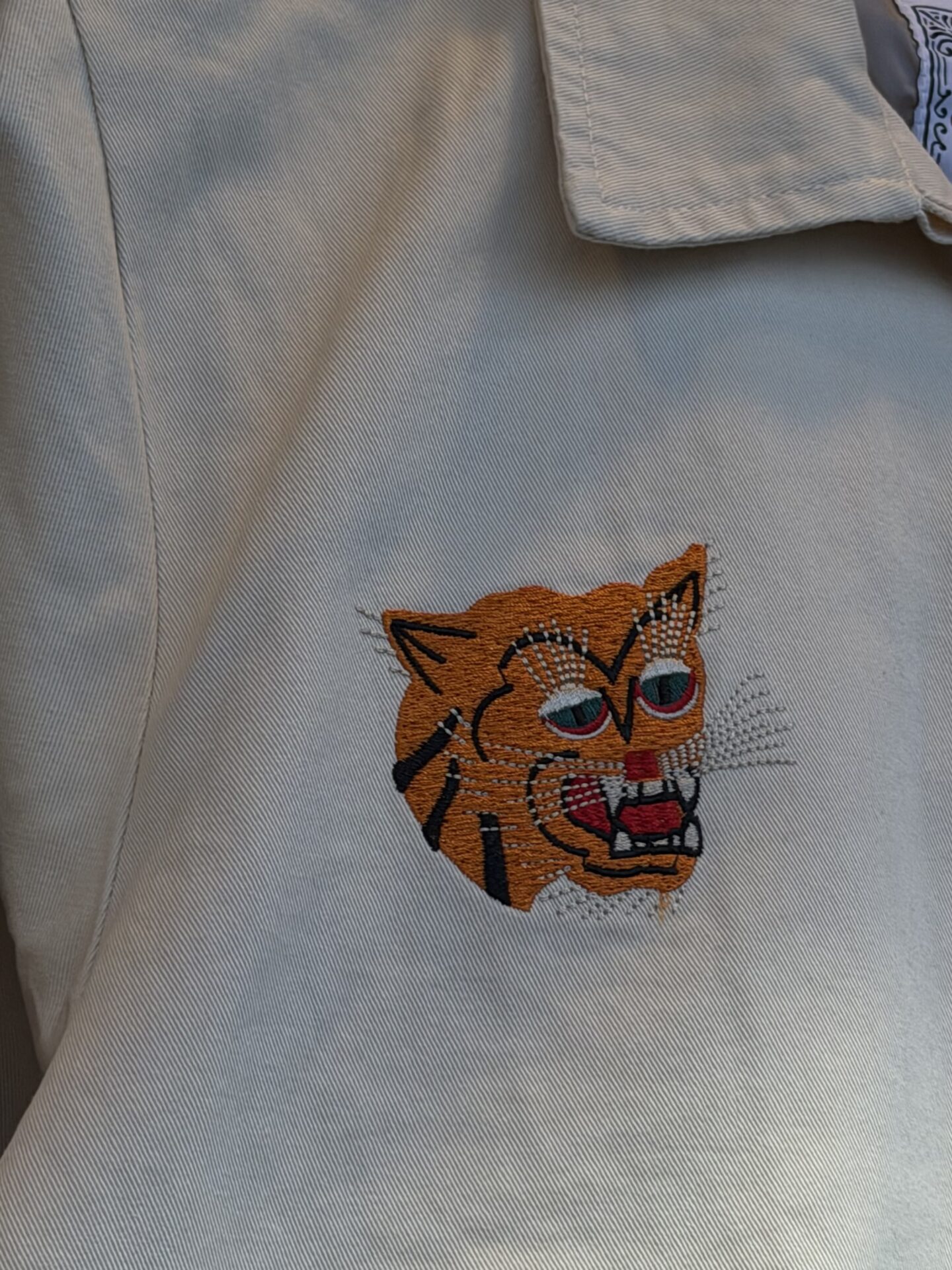 ベトジャン ホワイトM L XL 2XL XXL 福 虎 ベトナムジャケット