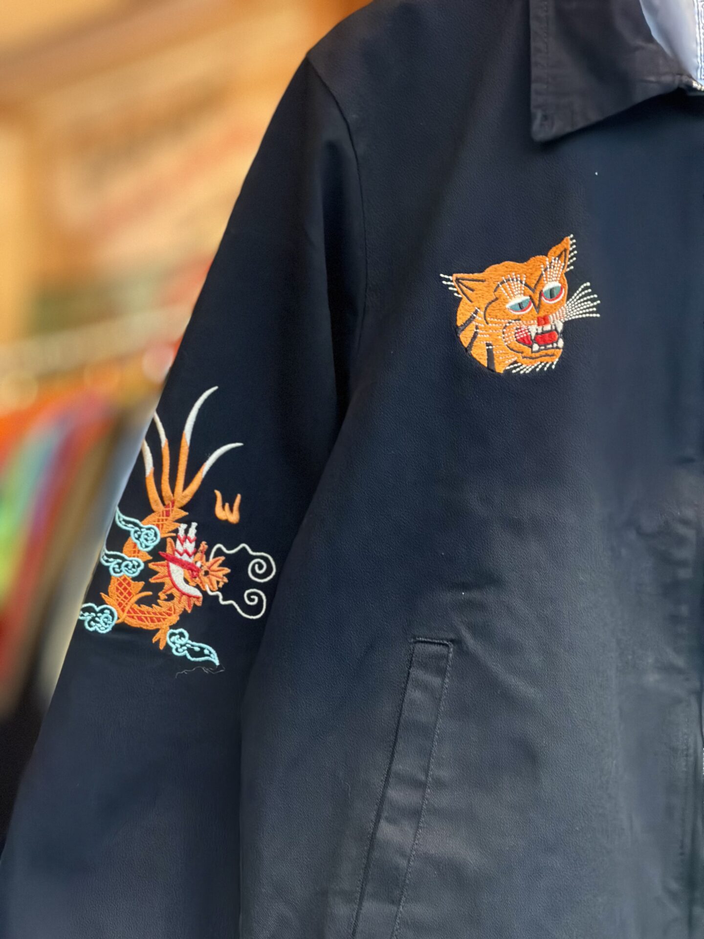 スーベニアジャケット 復刻ベトジャンSAIGON刺繍VIET-NAM　黒2XL ベトジャン ブラック M L XL 2XL XXL 福 虎 ベトナムジャケット