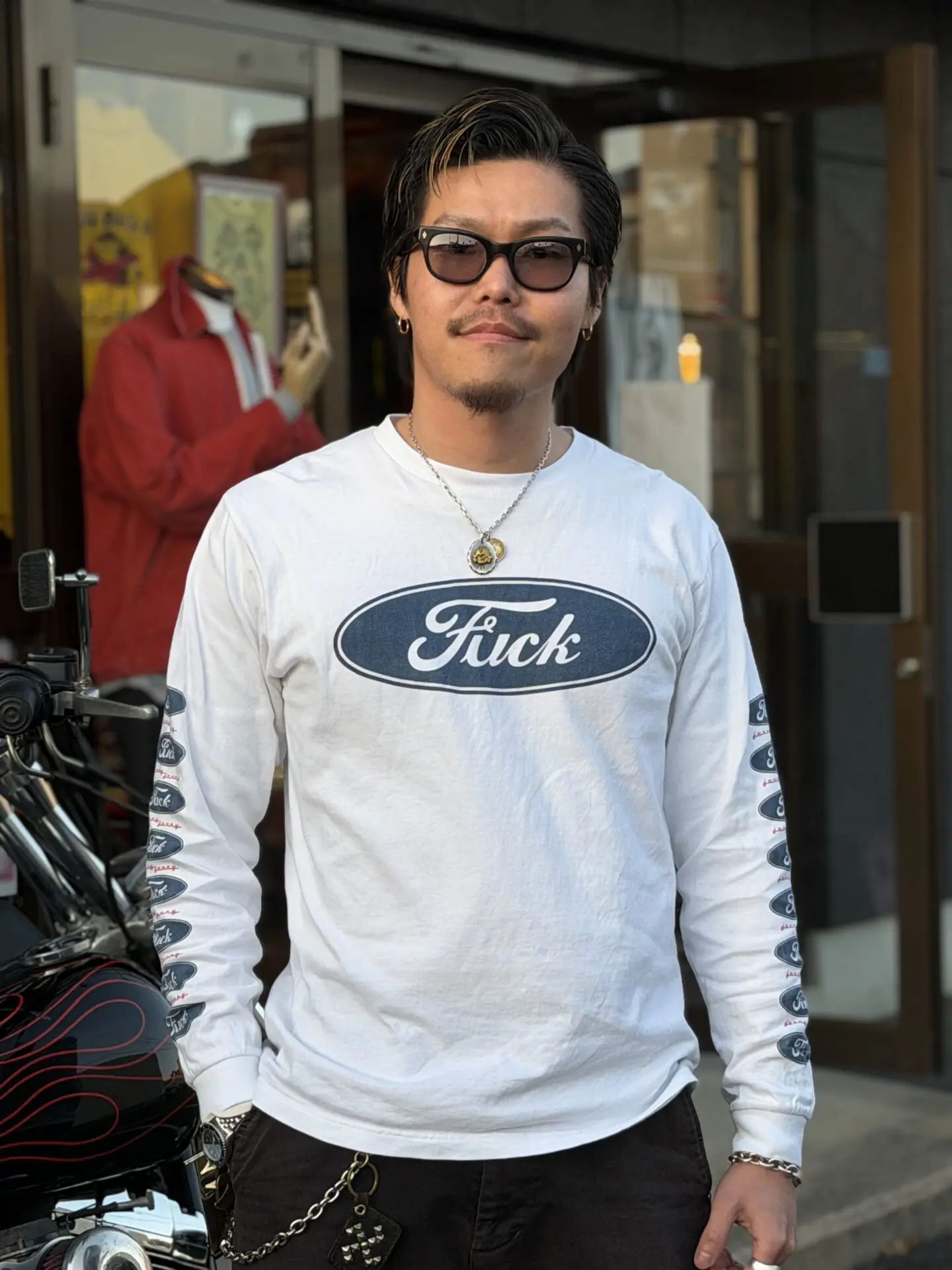 極美品 90s 00s USA製 FORD FUCK リンガー Tシャツ XXL 古着屋 jonny jonnyオリジナル 