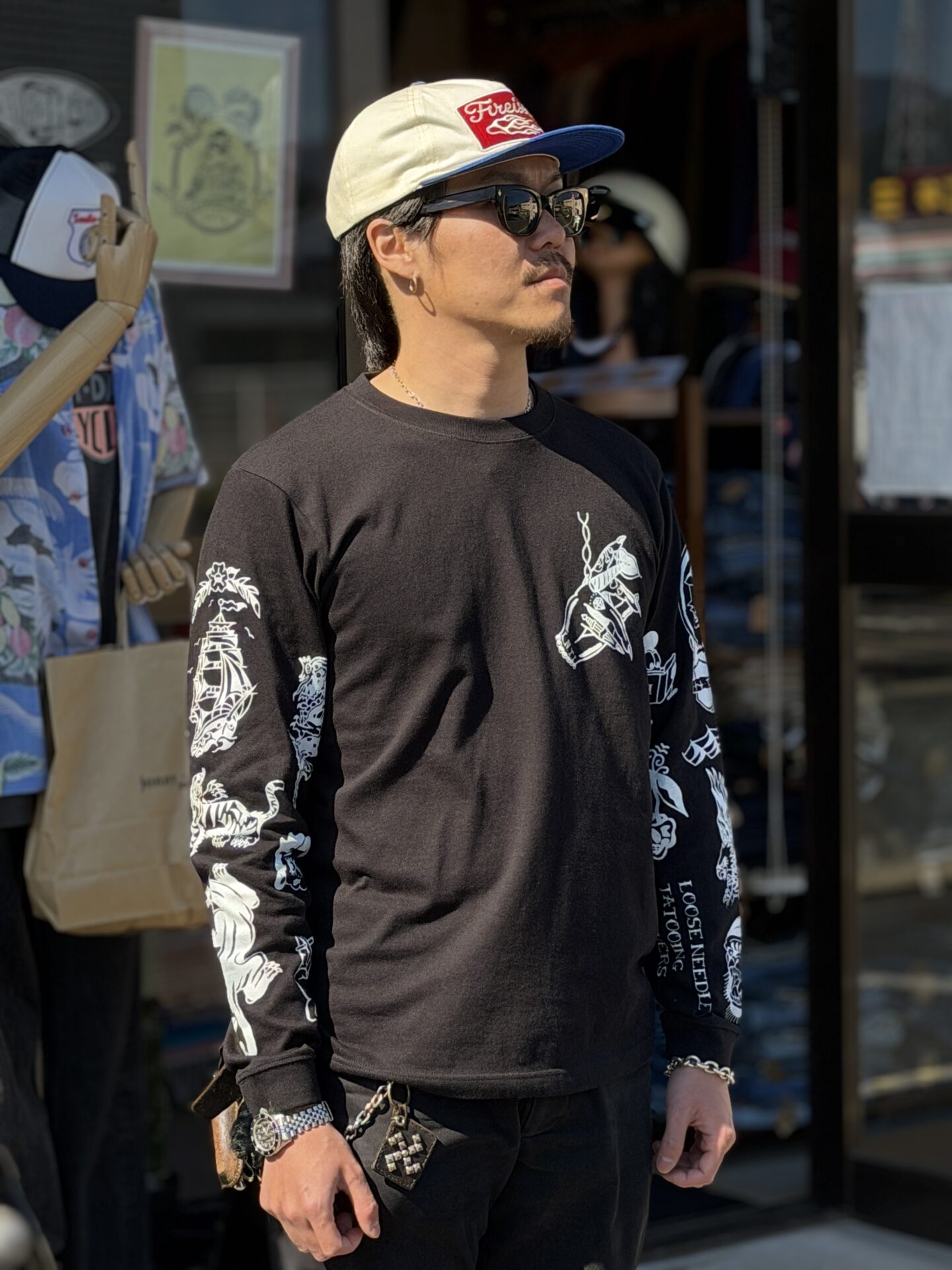 GRINWEAR×LOOSE NEEDLE TATTOOING LETHERS タトゥースリーブプリント