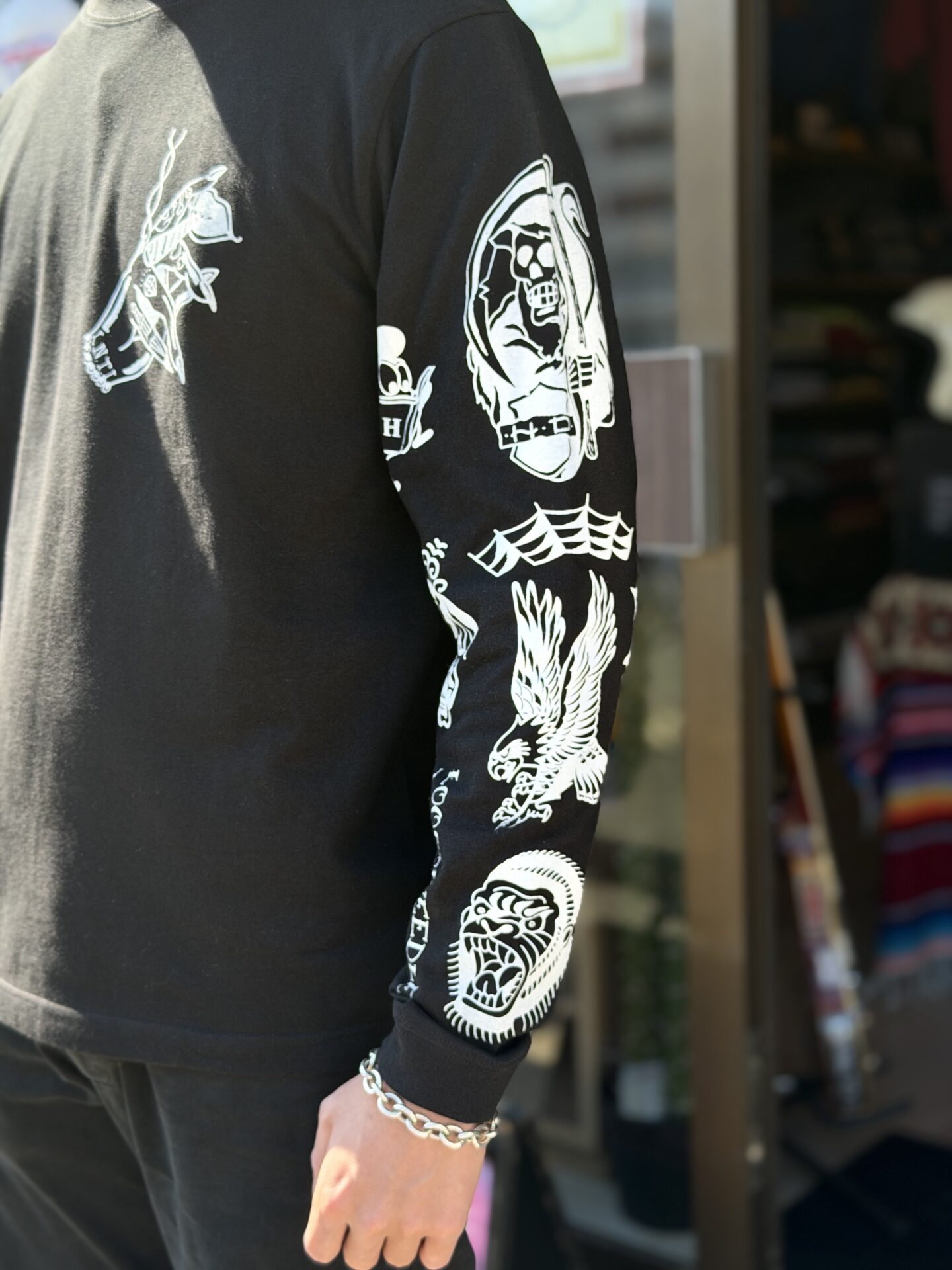 GRINWEAR×LOOSE NEEDLE TATTOOING LETHERS タトゥースリーブプリント
