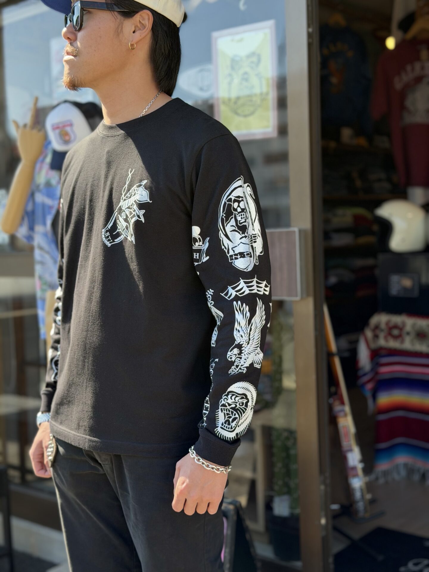 GRINWEAR×LOOSE NEEDLE TATTOOING LETHERS タトゥースリーブプリント
