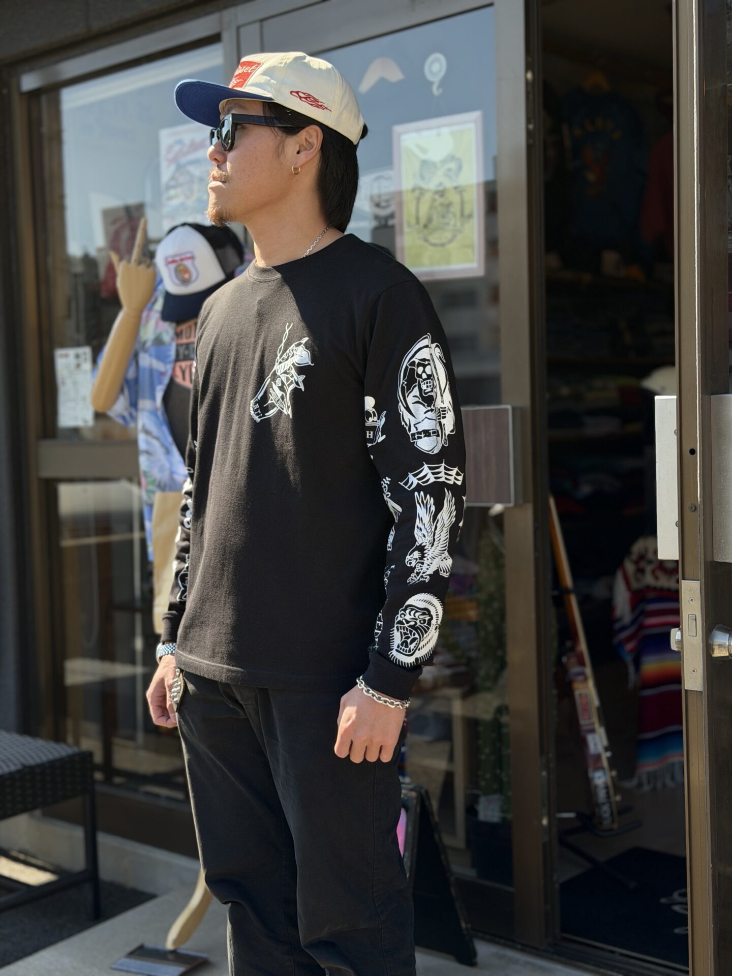 GRINWEAR×LOOSE NEEDLE TATTOOING LETHERS タトゥースリーブプリント